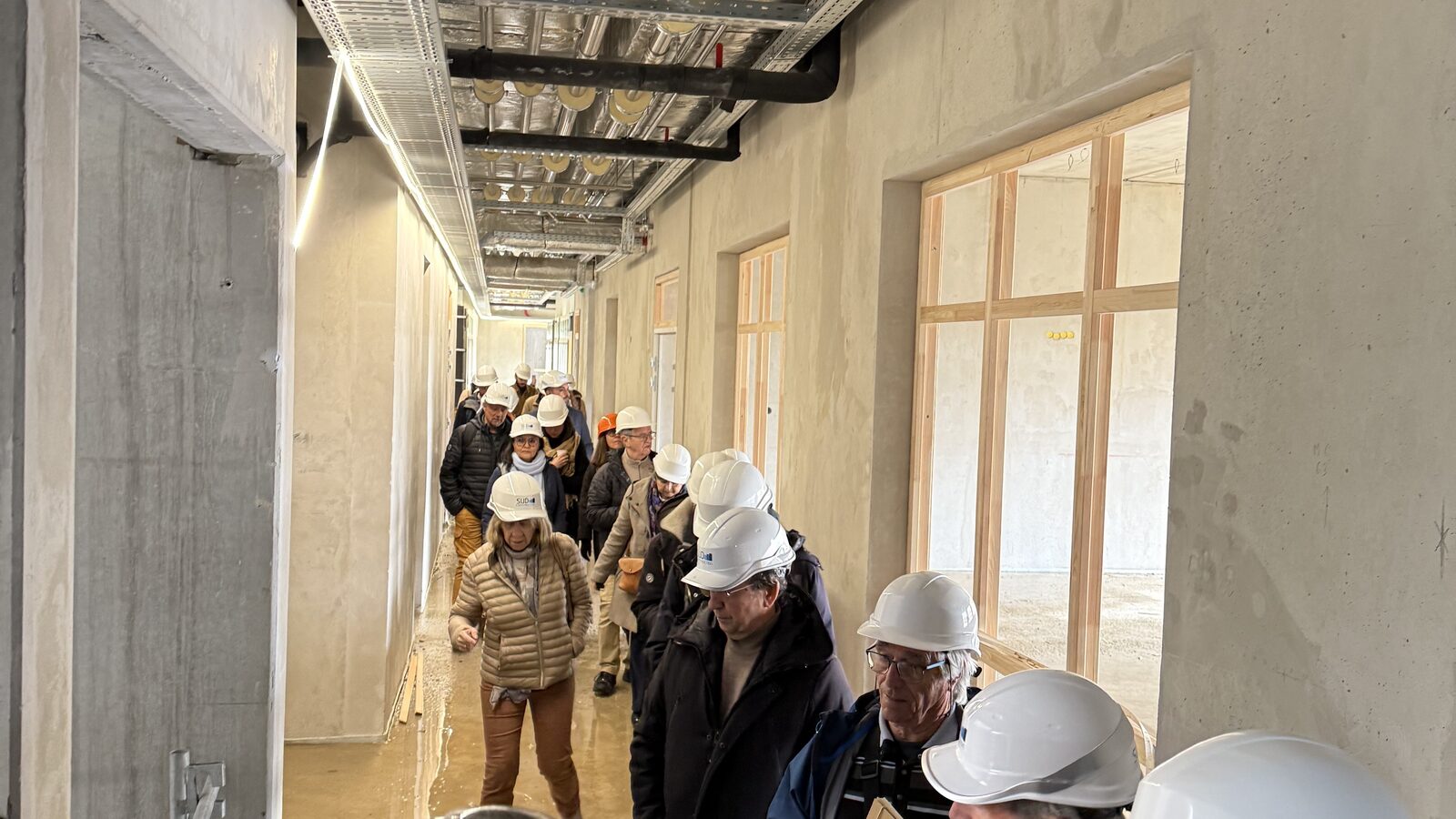 Collecteur des sondes géothermiques d'un groupe scolaire en construction