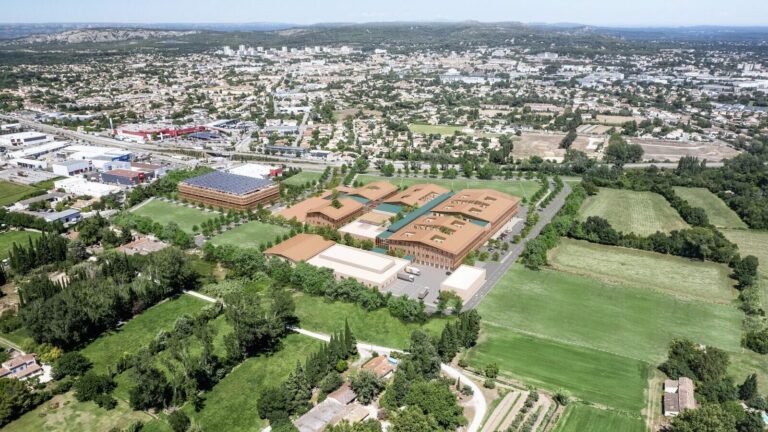 Perspective aérienne du futur hôpital du pays salonais à Salon-de-Provence